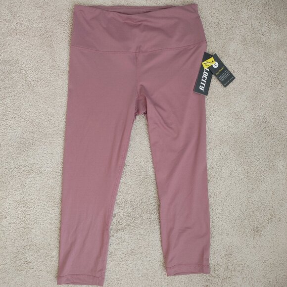 Velocity Pants - NWT Velocity Chocolate Plum Capri Leggings Tru Dry Gym Yoga Pants - Size Large